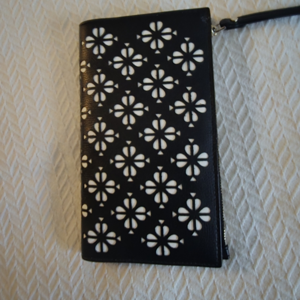 Black and White Floral Cutout Clutch